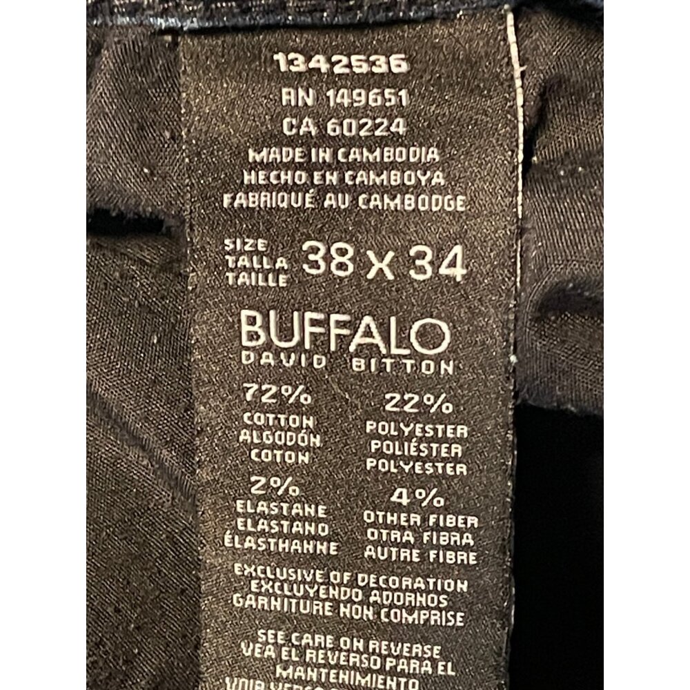 Buffalo David Bitton jeans mens 37 x 34 Axel slim stretch blue - Picture 9 of 10